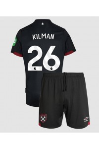 West Ham United Max Kilman #26 Jalkapallovaatteet Lasten Vieraspeliasu 2024-25 Lyhythihainen (+ Lyhyet housut)